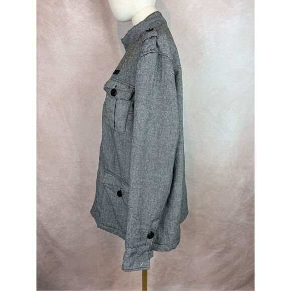 Men’s Wool Blend Outer Coat Zoo York Herringbone Pattern Size Large - Picture 7 of 11